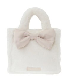 Maison de FLEUR サテンリボンファー2Wayスクエアトートバッグ