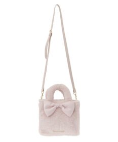 Maison de FLEUR サテンリボンファー2Wayスクエアトートバッグ