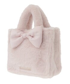 Maison de FLEUR サテンリボンファー2Wayスクエアトートバッグ