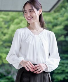 Tiaclasse 【スマート裏起毛】 ボウタイ風ブラウス