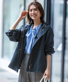 ANY SIS 【撥水・洗える】フーディショート ブルゾン ネイビー