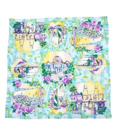 Marca ＜春の新色！＞【伝統横濱スカーフ】リゾートランド 大判 シルクツイル スカーフ