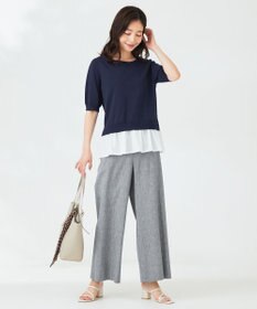 ANY SIS 【洗える】シャツテール ニットＴシャツ