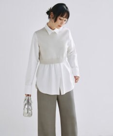 ICB L 【2WAY・洗える】シャツクロスコンビニットプルオーバー