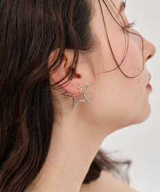 Phoebe 〈金属アレルギー対応/痛くないシリーズ〉スターフープライトフィットイヤリング　シルバー/ニッケルフリー