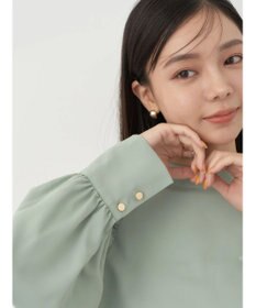 earth music&ecology ラグランギャザースリーブブラウス