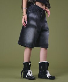 WEGO バックフラップポケットデニムハーフパンツ