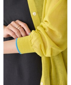 AMERICAN HOLIC バイカラーシアーニットカーディガン