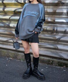 WEGO サガラロゴ配色BIGニットプルオーバー