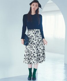 ANY SIS 【美人百花掲載】フラワージャガードニット ワンピース