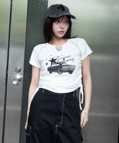WEGO キーネックサイドレースアップちびT
