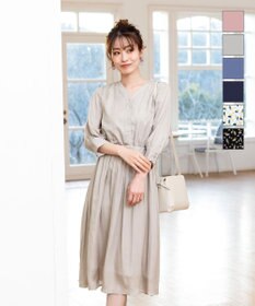 Tiaclasse L 【洗える】スタイルアップも叶うヴィンテージサテンワンピース