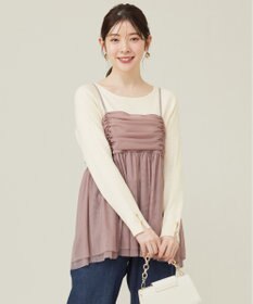 ANY SIS 【洗える】チュールレイヤード キャミソール