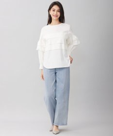 自由区 L 【洗える】タイプライターデザイン ブラウス