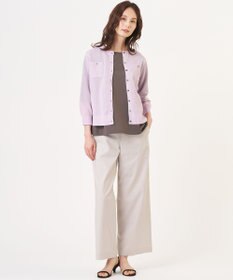 J.PRESS LADIES S 【人気素材】セルロースリネンストレッチ セミワイド パンツ