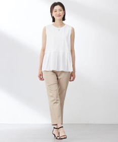 J.PRESS LADIES 【洗える】ノースリーブスムースジャージー フレア カットソー