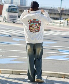 WEGO 【ユニセックス着用ITEM】別注NEWJACKグラフィックプルパーカー