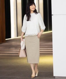 組曲 【WEB限定】サテンストレッチ Iラインスカート