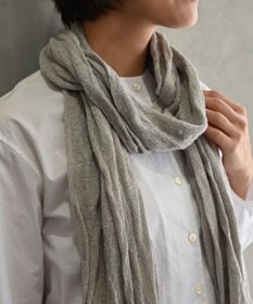 AND WOOL 〈上質な素材と手仕事から生まれた優しいニット〉シルクリネンのストール