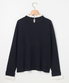 組曲 【WEB限定】レースフリルスタンド ニット