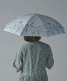 AND WOOL 〈UVカット率99%以上・一級遮光生地・晴雨兼用〉ボタニカル刺繍の日傘 （長傘タイプ）