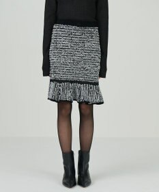 GRACE CONTINENTAL ツイードフレアニットスカート