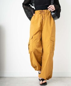 WEGO 【ウエストゴム】ナイロンイージーワイドカーゴパンツ