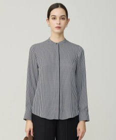 ICB L 【新色追加・WEB限定カラーあり・接触冷感・UVケア・速乾・洗える】BackSatinAmunzen バンドカラーブラウス