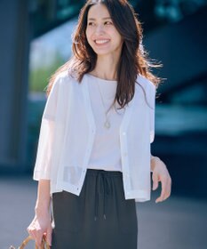 J.PRESS LADIES 【WEB限定カラーあり・洗える】SHEER LIGHT KNIT Vネック カーディガン