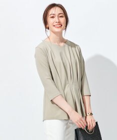 自由区 L 【放湿性/保湿性】イージートップス タックディテール カットソー