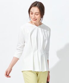 自由区 L 【放湿性/保湿性】イージートップス タックディテール カットソー