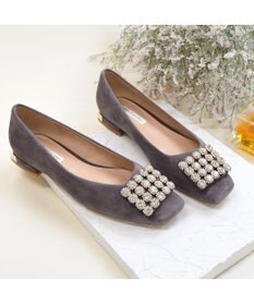 MODE ET JACOMO <MODE ET JACOMO>アシンメトリービジューフラットパンプス