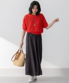 23区 【接触冷感/洗える】フィブリルツイル ギャザー スカート