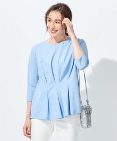 自由区 L 【放湿性/保湿性】イージートップス タックディテール カットソー