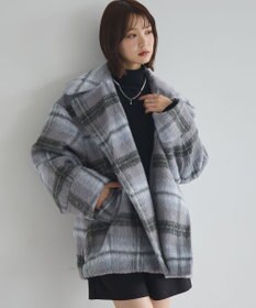 earth music&ecology チェックシャギーコート