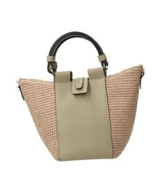 INTER-CHAUSSURES 【LORISTELLA】ラフィアコンビレザーハンドバッグ