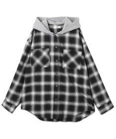WEGO 裏毛フードチェックシャツ