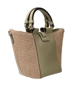 INTER-CHAUSSURES 【LORISTELLA】ラフィアコンビレザーハンドバッグ