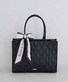 Maison de FLEUR スカーフ付き2ルームリボンキルティングトート