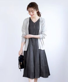 Tiaclasse デニムフレアワンピース