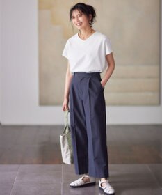 ANY 【吸水速乾/イージーケア/ストレッチ/ウエストゴム/洗濯機可能】ドライチノタックパンツ