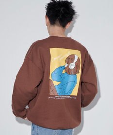 WEGO 【ユニセックス着用ITEM】ガールイラストグラフィックプルオーバー