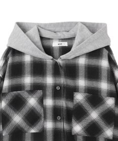WEGO 裏毛フードチェックシャツ