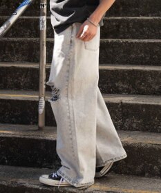 WEGO スーパーバギーダメージデニムパンツ