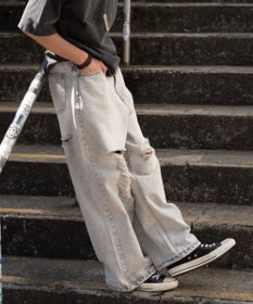 WEGO スーパーバギーダメージデニムパンツ