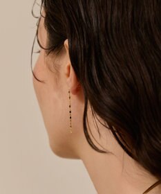 Phoebe 〈金属アレルギー対応〉グリッターエクレアロングピアス　ゴールド/ニッケルフリー