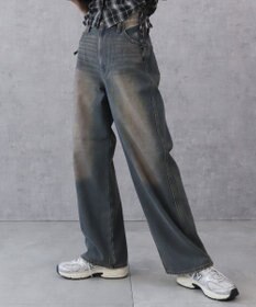 WEGO 【新色追加/美脚/XSSMLサイズ展開】ストレートデニムパンツ