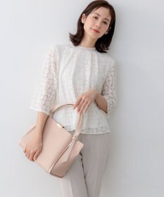 組曲 L フラワーラッセルレーススタンド襟 ブラウス