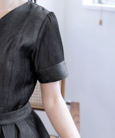 Tiaclasse L デニムフレアワンピース