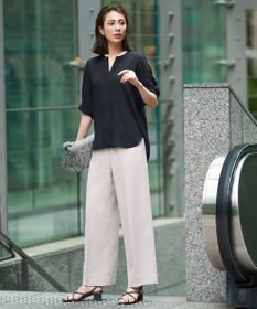 ICB L 【新色追加・UVケア・接触冷感・速乾・防シワ・洗える】 FluidBackSatin  ワイドパンツ